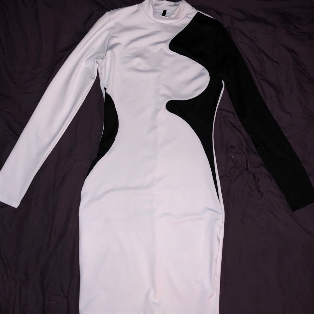 Black and White Bodycon Dress